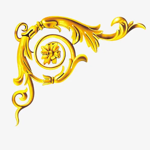 金色镶边免抠