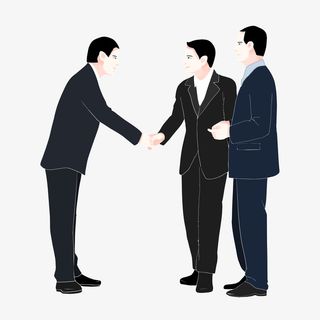 团队合作握手扁平风矢量商务人士工作免抠