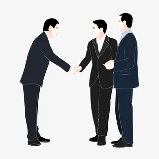 团队合作握手扁平风矢量商务人士工作免抠