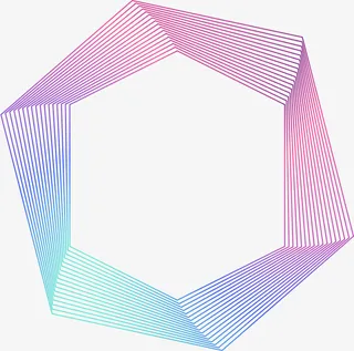 六边形渐变线条素材免抠