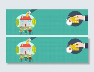 扁平卡通金融理财banner海报背景高清