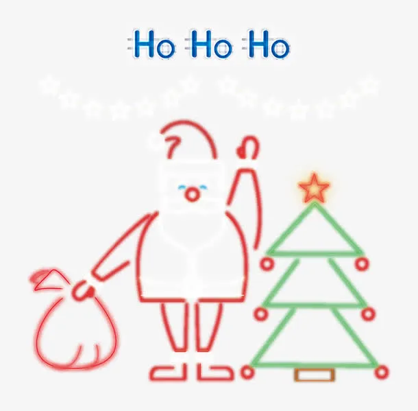 霓虹圣诞老人免抠