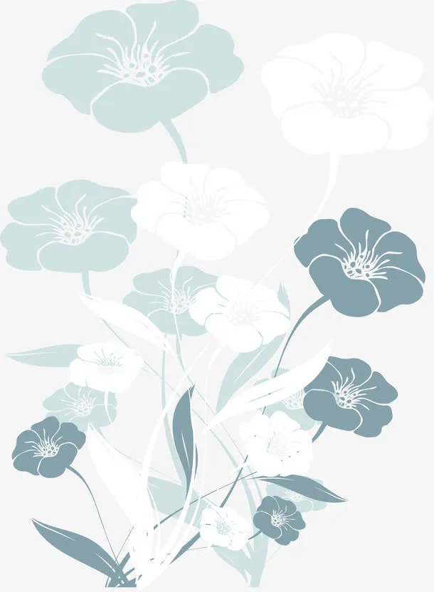 浪漫牵牛花花纹免抠