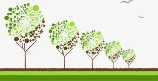 简约可爱圆点元素树木免抠