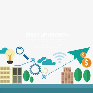 建筑箭头和灯泡免抠