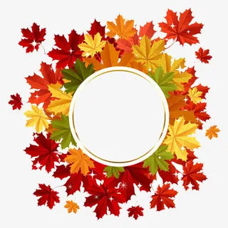 枫叶圆框免抠