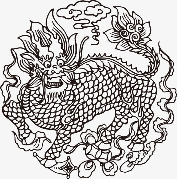 古典狮子花纹免抠