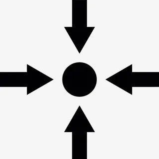 四个箭头指向圆的中心图标免抠