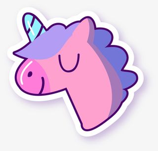 粉色扁平可爱独角兽免抠