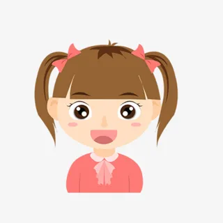 鲜艳活泼六一儿童节促销海报 女孩双马尾免抠