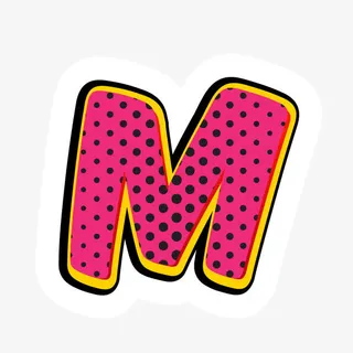 漫画风格字母M免抠