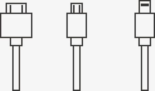 三种规格卡通数据线免抠