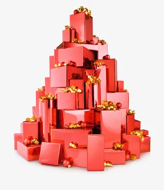 红色大礼包堆免抠