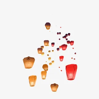 创意中秋节孔明灯矢量图免抠