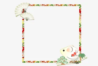 传统和风日式边框免抠