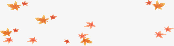 黄色渐变卡通枫叶免抠