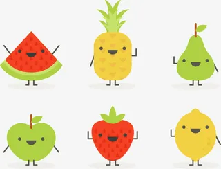 卡通微笑水果小人免抠