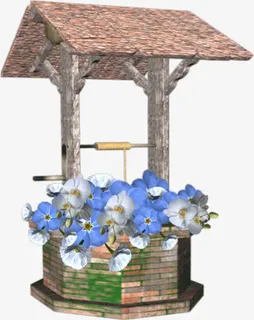 古代水井PNG素材免抠