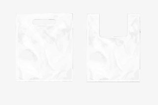 手绘白色塑料包装袋免抠