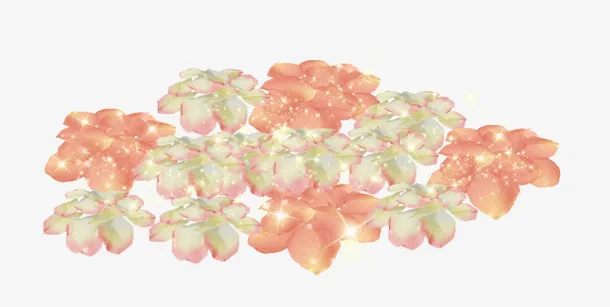 漂浮手绘靓丽的花免抠