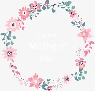 粉红浪漫花藤边框免抠