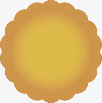 金色月饼形状图片免抠