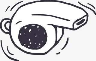 矢量手绘口哨元素免抠