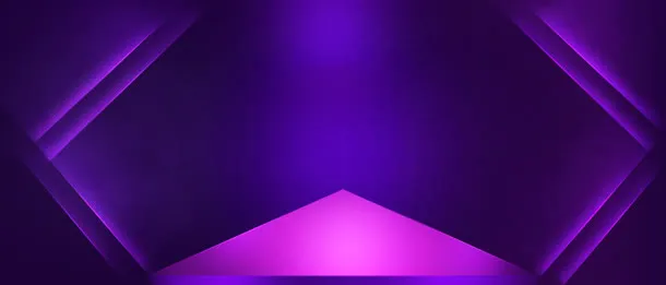 紫色光效舞台海报免抠
