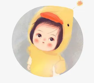 手绘卡通头像小黄鸭免抠