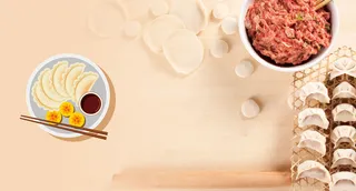 美味鲜美饺子店宣传海报背景素材高清