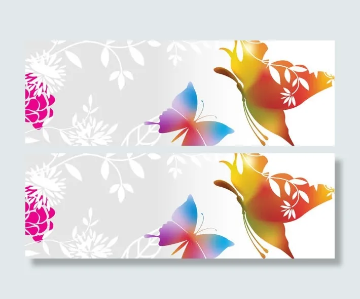 潮流女装绚丽横幅花纹背景