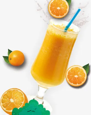 鲜果粒奶茶店宣传单免抠