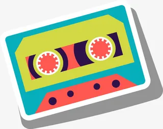 彩色可爱卡带免抠