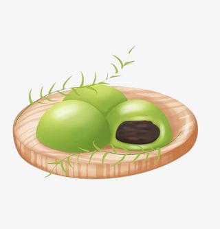 清明节青团手绘插画免抠