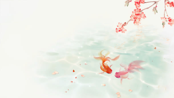 中国古风水彩插画素材免抠