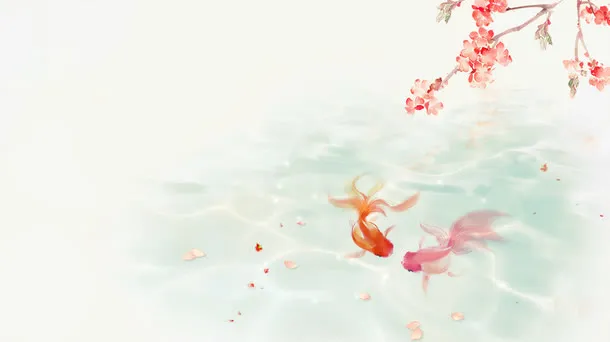 中国古风水彩插画素材免抠