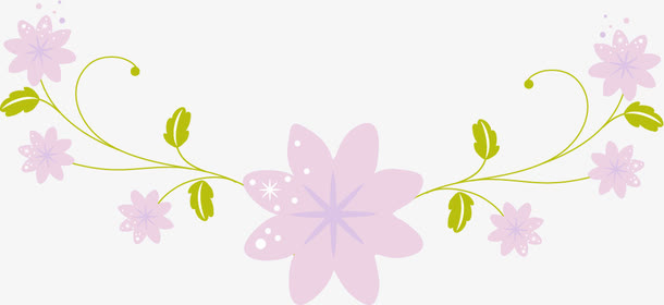 紫色花朵边框装饰免抠