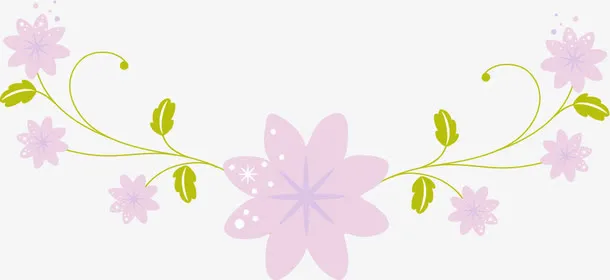 紫色花朵边框装饰免抠