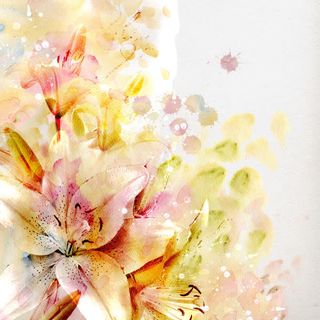 喷墨百合花背景