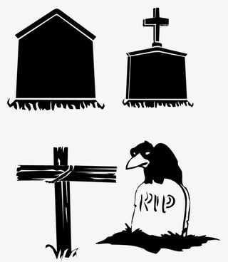 万圣节墓地免抠