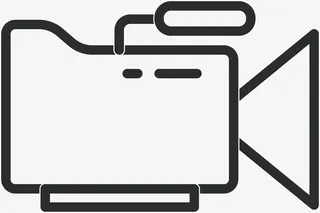 黑色简约线条摄影机免抠