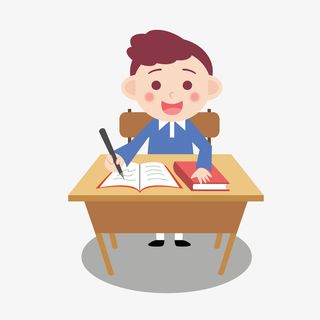 课堂上的小学生矢量图免抠