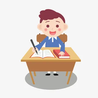 课堂上的小学生矢量图免抠