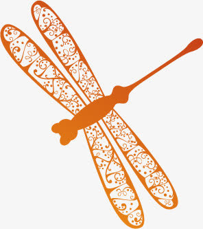 创意海报卡通蜻蜓效果免抠