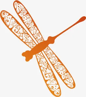 创意海报卡通蜻蜓效果免抠