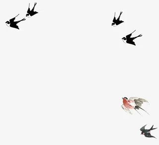 手绘燕子免抠