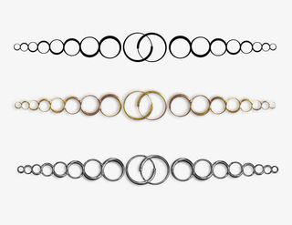 对称金属圆环风格线条分隔符免抠