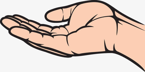 手绘黄色手掌免抠