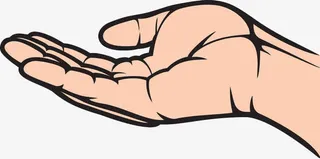 手绘黄色手掌免抠