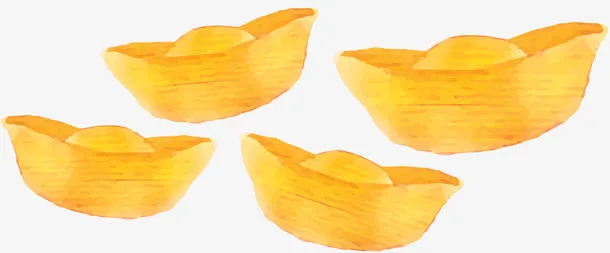手绘矢量金元宝新年装饰免抠